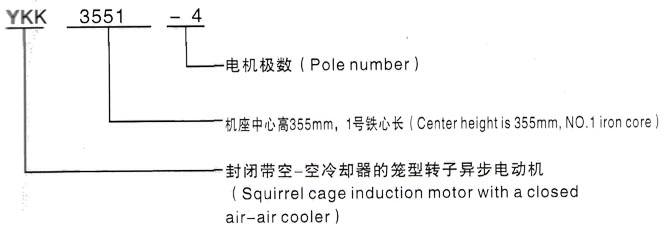 YKK系列(H355-1000)高压江海三相异步电机西安泰富西玛电机型号说明